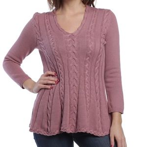 Scoop Neck Peplum Cable